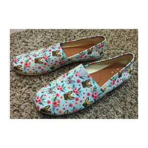 Frenchie Floral Slip On Casual Shoes 8